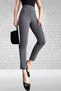 Women's Anthracite Crepe Fabric Lycra Grass Tight Leg Tightening Trousers - 3