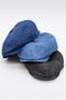Men's Denim British Newsboy Cap - Black Denim Hat |   Standard Fit/Flexible - 5