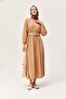 Waist Elastic Belt Bat Sleeve Dress Mink - 2