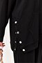 Snap Detail Hooded Double Suit Black - 2