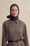 Italian Non-Silk Check Jacquard Shawl Anthracite - 3