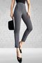 Women's Anthracite Crepe Fabric Lycra Grass Tight Leg Tightening Trousers