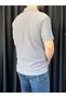 Men's Smoke Gray Striped Polo Neck T-Shirt - 4