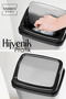10 Liter Plastic Trash Can with Lid - Home Office Bathroom Kitchen Trash Can Gray - 2