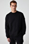 Ollie Men's Crew Neck Regular Long Sleeve Embroidery Detail Black Sweatshirt - 4