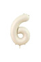 6 Year Old Retro Birthday Party Set - Cream Number Foil, Kraft Banner, 3-Piece Heart Foil - 2