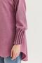 Linen Fabric Sleeve Ribbed Detailed Shirt Tunic Dusty Rose - 3