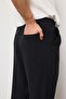 Premium Men's Boyfriend Mold Black Woven Pants with Elastic Waist Ls-23096 - 7