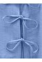 Linen Look Suit with Lace-Up Front and Elastic Waist Skirt - Light Blue - 6