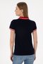 Women's Navy Blue Polo Neck T-Shirt 50305719-Vr033 - 5