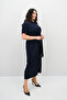 Women's Plus Size Short Sleeve Belted Dress 5297-25 - 4