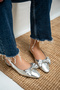 Heju Silver Bow Detailed Flat Heeled Women's Ballerinas - 4