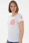 Women's White Crew Neck T-Shirt 50305832-Vr013 - 3