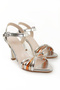 Women's Stone Detailed Colorful Cross Strap Thin Heel Evening Dress Shoes - 3