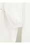 Pearl Detailed Snap Fastener Washable Cotton Gabardine Suit -White - 4