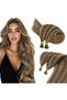 I Tip Human Hair Extensions Dark Brown Caramel Blonde Highlights 14in 50g