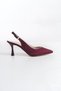 Women's Special Design Silver Trimmed Black Suede Design Pointed Toe Buckle Detailed Stiletto Shoes - 4