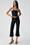 Gresas Women's Collarless Sleeveless Slim Short Black Bustier - 7