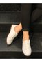 White Women's Genuine Leather Casual Sneaker Shoes V6 Walking Shoes - 3