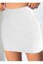 Micro Fabric Full Lycra Elastic Waist Skirt High Waist Skirt Mini Skirt - 2