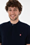 Men's Regular Fit Judge Collar Navy Blue Basic T-Shirt 50305914-Vr033 - 3