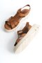 Genuine Leather Tan Orthopedic Sole Women's Sandals Tmd 202585 - 3