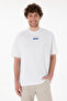 Men's Oversized Fit Crew Neck White T-Shirt 50305923-VR013