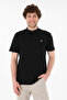 Men's Regular Fit Judge Collar Black Basic T-Shirt 50305914-Vr046