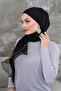 Black Crepe Chiffon Fabric Luxurious Shawl with Hand Embroidery, Ribbon Stones, and Organza Detailing - 4