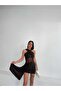 Cross Strap Tulle Detailed Low-Cut Side Fabric Piece Moving Sandy Mini Dress - 2