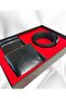 100% black leather belt & wallet & card holder 3-piece set th.cl.sto.4.kmr
