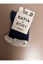 Children's Navy Blue and White Lace Stylish Socks - 5