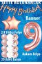 Party 9 Age Rose Number Foil Star Birthday Set Birthday Concept - 2