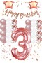 Party 3 Years Old Rose Number Foil Star Birthday Set Birthday Concept
