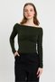Green Chest Gathered Detail Blouse 20178 - 3