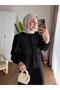 Women's Balloon Sleeve Skirt Top Shirt M1111 - Black