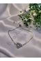 Silver Heart Detailed Zircon Stone Bracelet - 2