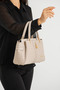Women's Printed Lock Detailed Hand and Shoulder Bag - 7