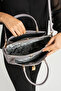 Women's Printed Lock Detailed Hand and Shoulder Bag - 3