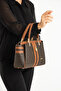 Original Women's Printed Lock Detailed Hand and Shoulder Bag - 4