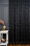 Classic Shawl Pattern Black Color Pattern Design 1e3 Layer Pleated Tulle Curtain