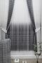 Gray Anthracite Color Right Left Wing Background And Inner Tulle Set Combination Daisy Gradient Tulle Curtain