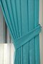Background Fabric Curtain Turquoise Color Velvety Soft Soft Wing Side Curtain 1e 3 Draped Pleat - 2