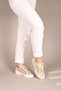 Clara Denim Sneakers with All Stone Accessories Beige - 2