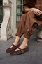 Olympus Women's Brown Real Suede Ballet Flats - 3