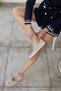 Paok Women Beige Real Suet Double Lace Detail Sneaker - 4