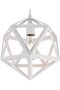 Industrial Diamond Shape Pendant Light 1-Bulb White Metal Hanging Pendant Lamp - 4