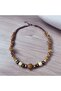 Women's Natural Stone Brown Bohemian Ethnic Necklace Handmade Bijouterie Gift Accessory - 2
