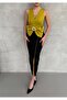 Women's Imported Scuba Fabric Ribbon Detailed Slit Pencil Dress - 2