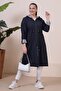 Women's Long Hijab Trenckot Large Size Zippered Trenc